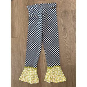 Matilda Jane Girls 10 Enchanted Garden Inner Artist Gingham & Floral Ruffle Pant